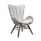 Armen Living King Indoor Outdoor Lounge Chair in Dark Eucalyptus Wood with Truffle Rope and Gray Cushion LCKGCHTRU - alternate 1